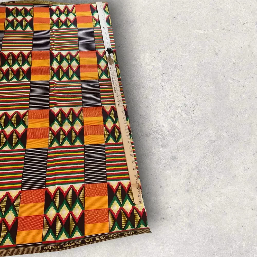 Zambian Chitenge Fabric Veritable Sanlantex Wax Block Print 36 x 36 Cotton